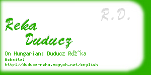 reka duducz business card